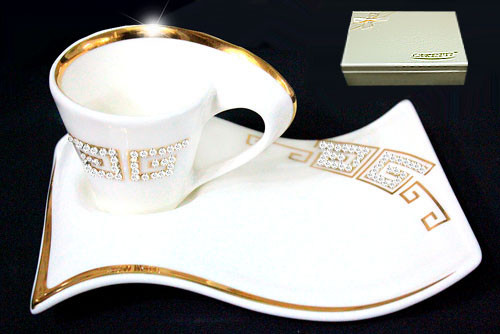 Lenardi Чайный набор 2пр.200мл. в под.уп. GIVENCHI GOLD Фарфор 108-080 L