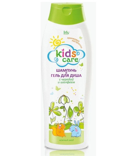 Iris Kids Care Детский Шампунь и Гель д/душа ЧЕРЕДА и ШАЛФЕЙ 400мл