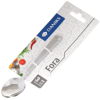 Ложка нерж сталь, 3 пр, чайная, Daniks, Fora 257411