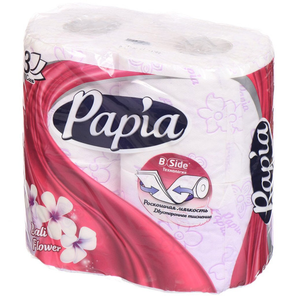 PAPIA ХАЯТ Туалетная бумага Балийский Цветок 3сл. 4шт /14/