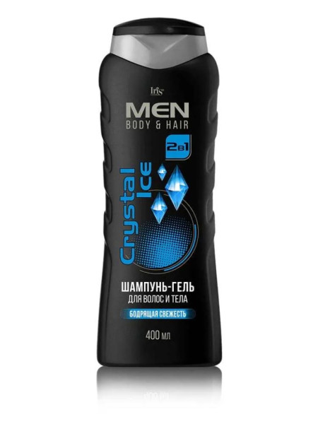 Iris MEN Шампунь-гель для волос и тела CRISTAL ICE 400мл/12шт