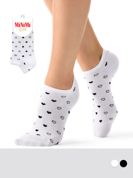 Minimi НОСКИ MINI TREND 4206 Белый сердечки/35-38/ *3*10 укороч БХ4030471