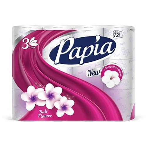 PAPIA ХАЯТ Туалетная бумага Балийский Цветок 3сл. 12 шт *7 *105