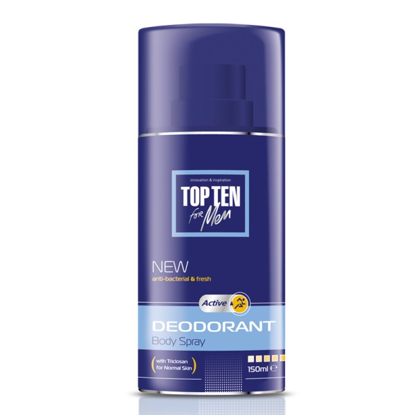 TOP TEN for Men Дезодорант-спрей ACTIVE для нормальной кожи, 150 мл. БХ40029Р