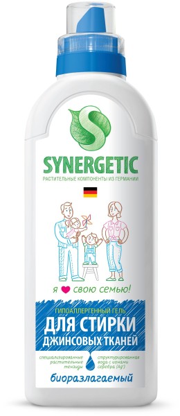 SYNERGETIC Средство д/стирки ДЖИНСОВЫХ тканей 750 мл *4*12
