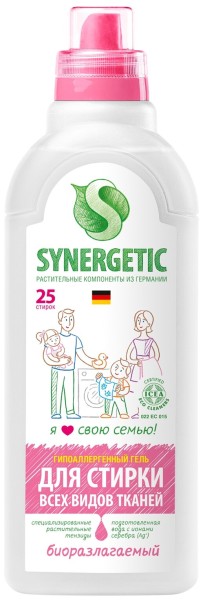 SYNERGETIC Средство д/стирки УНИВЕРСАЛЬНЫХ тканей 750 мл *4*12
