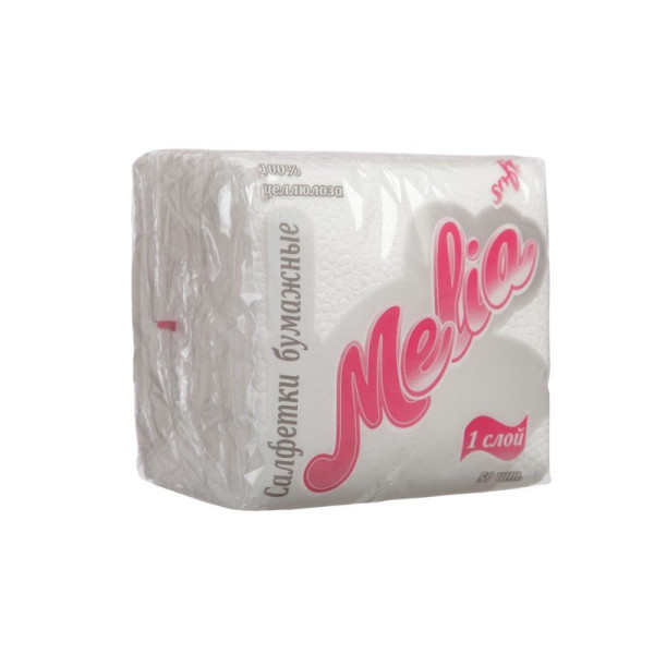 MELIA SOFT Салфетки бумажные 24*24 Красные 1сл. 50л. *24