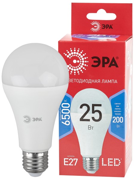 ЭРА Лампочка светодиодная RED LINE LED A65-25W-865-E27 R Е27 25 Вт груша холодный свет Б0048011