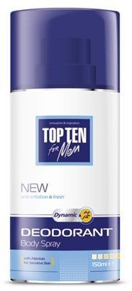 TOP TEN for Men Дезодорант-спрей DYNAMIC для чувствительной кожи, 150 мл.