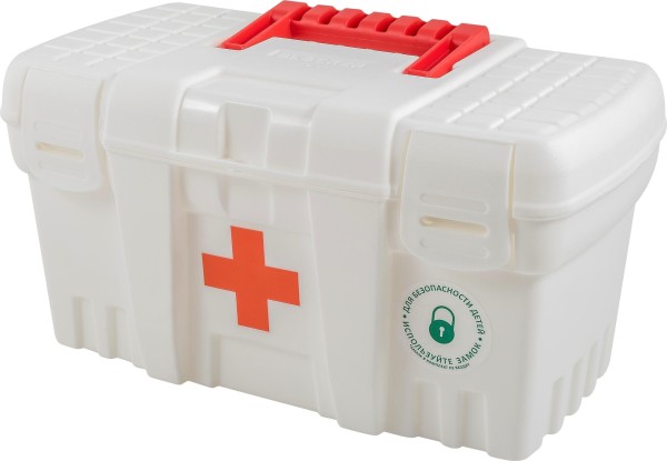 Контейнер-аптечка Keeplex Family doctor с защелкой и ручкой средний 26,5х15,5х14см белый KL374910006
