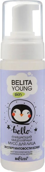 БЕЛИТА BELITA YOUNG SKIN Очищающий мицеллярный мусс для лица «Эксперт матовости кожи» 175мл/12шт