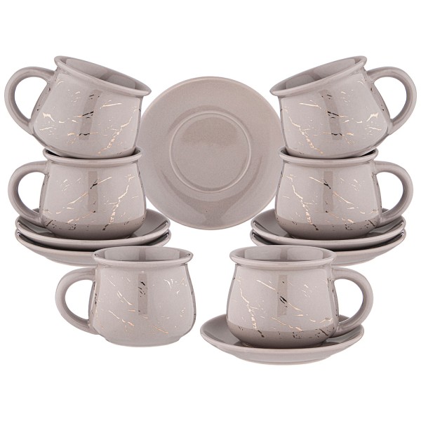 LEFARD ЧАЙНЫЙ НАБОР НА 6 ПР КОЛЛЕКЦИЯ "ЗОЛОТОЙ МРАМОР" 270 MЛ 13,5*12,4*7,9СМ 155-701