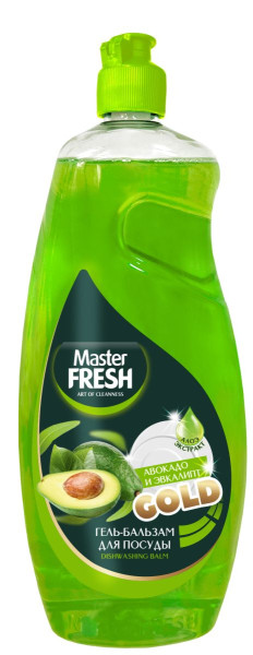 Master Fresh Мастер Фреш GOLD Гель-бальзам для мытья посуды АВОКАДО И ЭВКАЛИПТ 1000мл ФЛИПТОП БХ83472А
