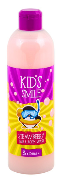 ROMAX Kids Smile Шампунь и Гель для душа 2 в1 Клубника, 500г