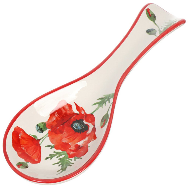 Daniks Подставка для ложки, доломит, фигурная, 24.7х9 см, Алый мак D-455661