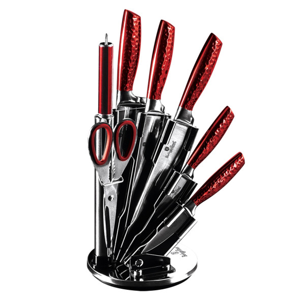 Berlinger Haus Burgundy Metallic Line Набор ножей на подставке 8 пр. 2459-BH