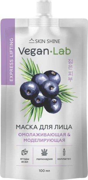 SKIN SHINE «VEGANLAB» Маска д/лица омолаж. и моделир. 100мл  *10