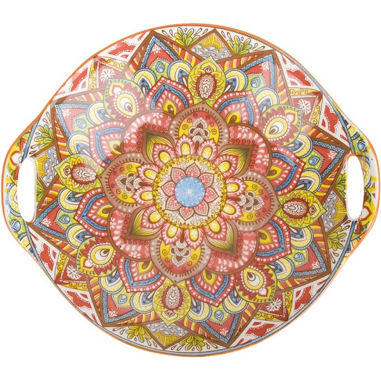 Nouvelle Блюдо с ручками "Arabesque" (оранжевый) 23,5х20х4,5см 0860092