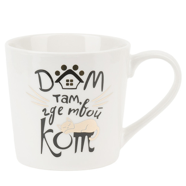 Polystar Collection Кружка фарфоровая (с элементами золота) "Кошкин дом" v=390мл. L2110086-1
