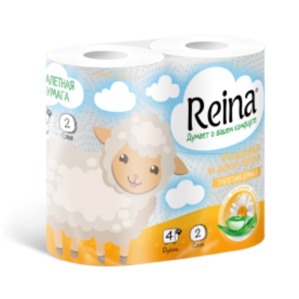 REINA Туалетная бумага Aroma Ромашка 2сл., 4 шт\уп БХ4013936