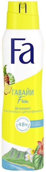 ФА дезод-Спрей 150мл. ЖЕН Ритмы остр. Гавайи Ананас Франжипани 150 мл *6*12
