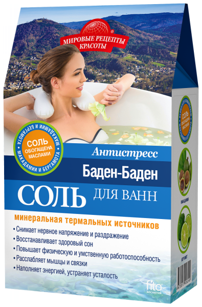 ФИТО К Баден-Баден соль д/ванн Антистресс 500г/12/коробка