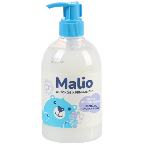 ЭФКО косметик Жидкое крем-мыло MALIO Детское НЕЖНОЕ ПРИКОСНОВЕНИЕ Экстракт Хлопка и Льна, 500г БХ24340БК
