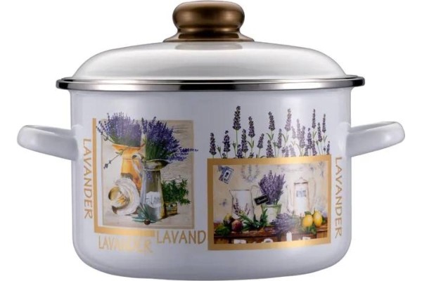 Regent inox Кастрюля цил. 2л LAVANDA белоснежная 93-LN-EN-02
