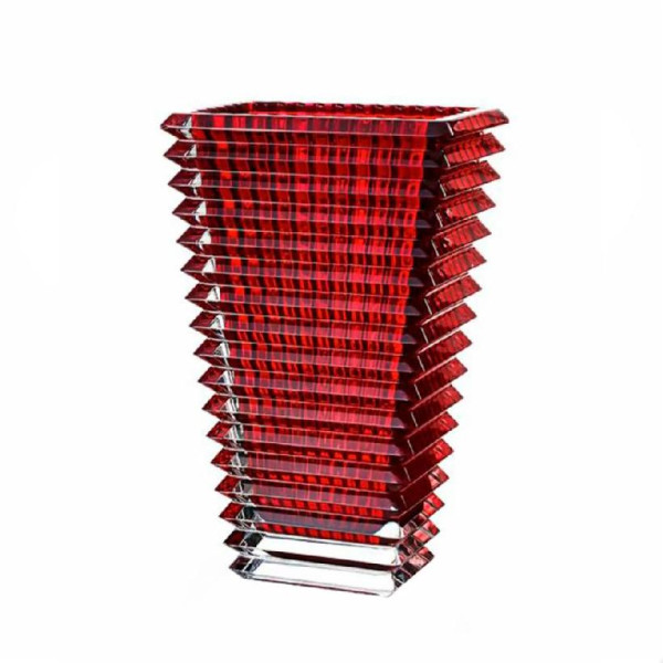Bonjart Ваза для цветов стеклянная квадратная, 23 см, красный 230FX-RED