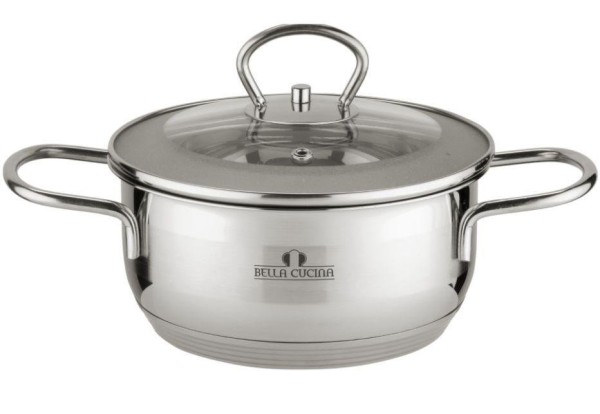 Bella Cucina BC-2004 Кастрюля со стеклянной крышкой, 14см 2004-BC