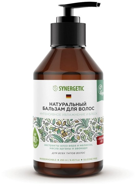 SYNERGETIC Натур.бальзам д/волос Интенс.увлажн.и блеск 250мл *6*12*