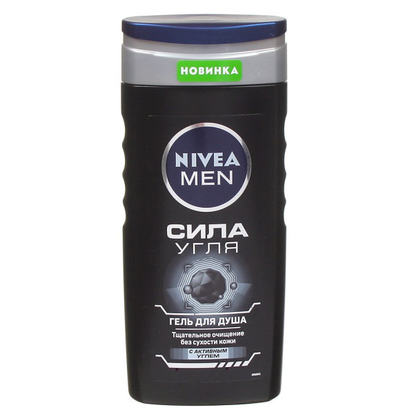 Нивея 84045 Душ-гель МУЖ Сила угля, 250мл. 6*12