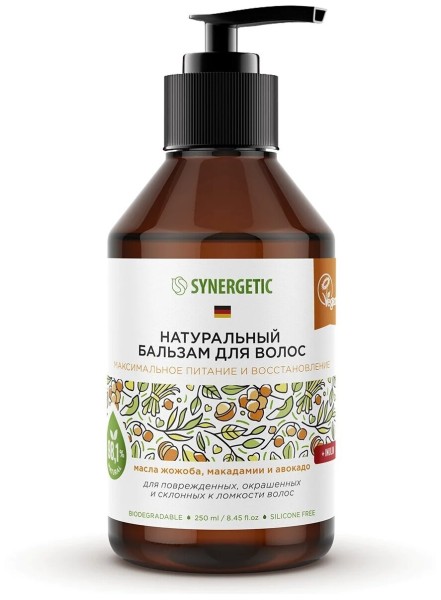 SYNERGETIC Натур.бальзам д/волос Макс.питание и восст.250мл *6*12*