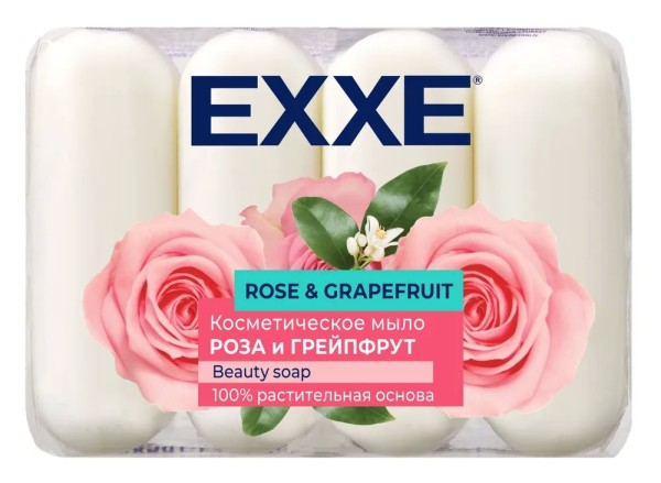 EXXE Косметическое мыло "Роза и грейпфрут" 4*70г БЕЛОЕ