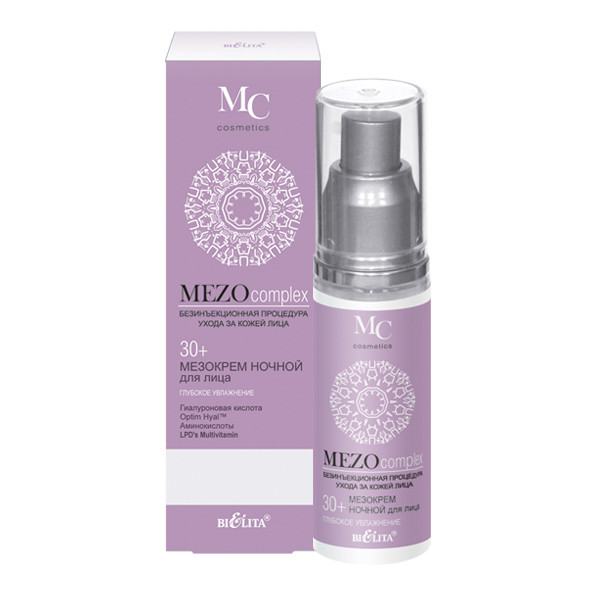БЕЛИТА MEZOcomplex Мезокрем ночной для лица 30+ Глубокое увлажнение 50мл