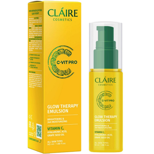 CLAIRE C-VIT PRO Крем-Эмульсия для лица GLOW THERAPY, 50мл