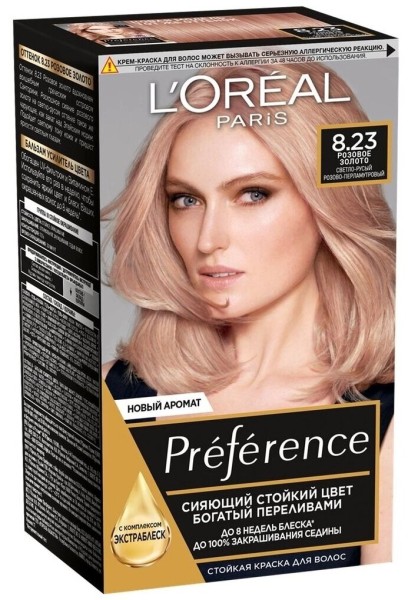L'Oreal Preference Краска-уход - 8,23 Розовое золото