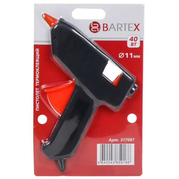 Bartex Электропистолет клеевой 11 мм, 40 Вт, 4.5 г/мин 1227002