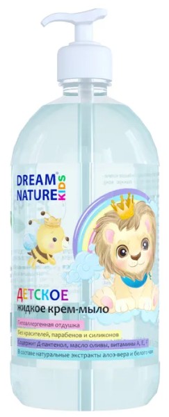 DREAM NATURE KIDS Жидкое крем-мыло "Алоэ-вера и белый чай", 1л БХ13185Е