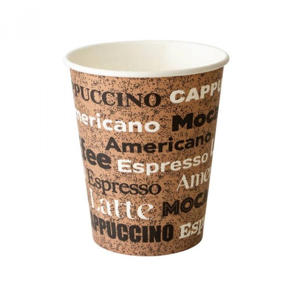Стакан бумажный 185 мл 1 сл., d73 мм, диз. "Coffee", карт., 5 шт/уп. РОССИЯ 182981