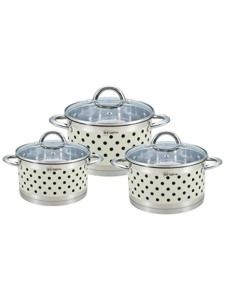 Набор посуды RS\CW 1626-06/Cream/6пр./2,1л, 2,9л, 3,9л/капсульное дно 1626-06RS\CWCream