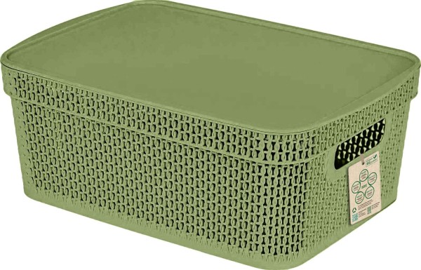 Plastic Centre Корзина для хранения Keeplex Green Republic с крышкой 11л 38х27х14,3см полынь KL411511049