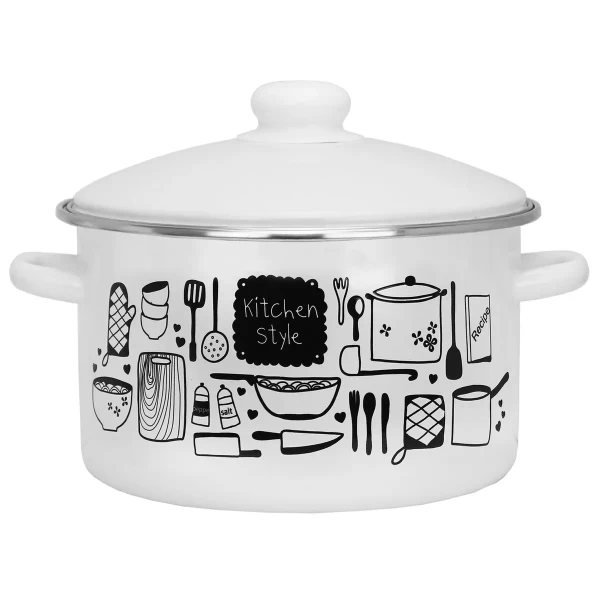 Магнитогорская эмаль Кастрюля эмал цил Kitchen 3,0л мет/об 01-Б1612/4М-Kitchen
