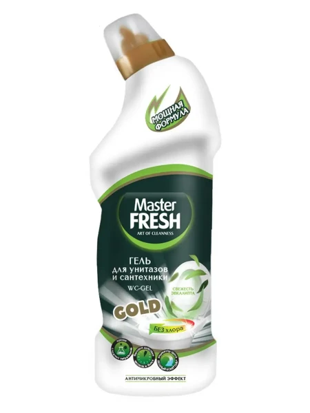 Master Fresh Мастер Фреш GOLD Чистящий Гель для унитазов и сантехники без хлора 750 мл БХ81782А