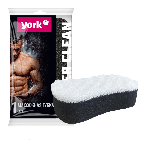 Губка для тела массажная Black & White  YORK 011080Y