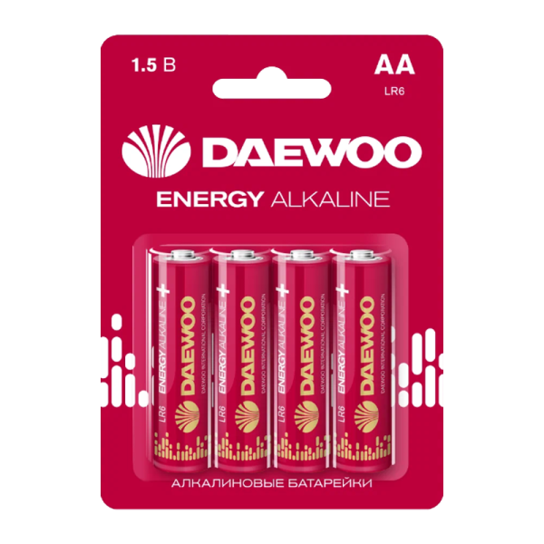 GoPower Батарейка Daewoo ENERGY LR6 AA BL 4шт. Alkaline 1.5V (4/40/960) 5029781