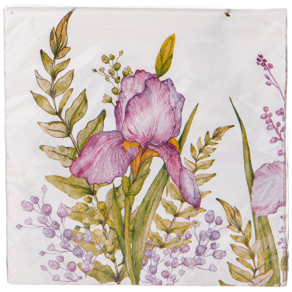 Lefard САЛФЕТКИ БУМАЖНЫЕ "IRISES" 33*33СМ, 3СЛОЯ, 20ШТ 588-038