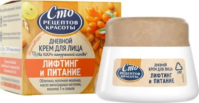 100 РЕЦЕПТОВ КРАСОТЫ Крем ДЕНЬ Лифтинг и питание 50мл *6*12* / 2496