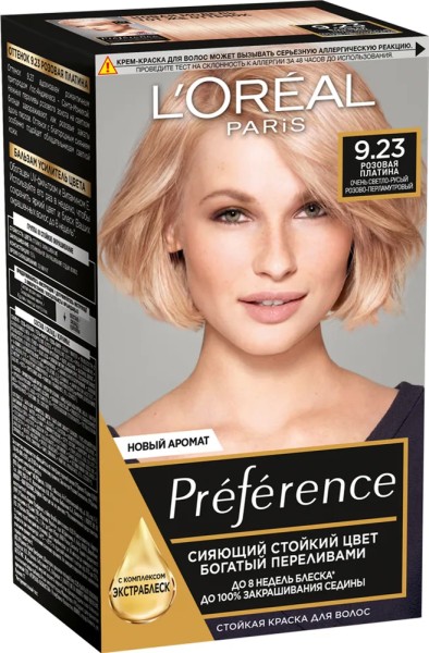 L'Oreal Preference Краска-уход - 9,23 Розовая платина