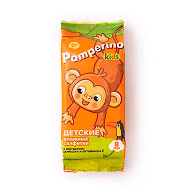 Pamperino №8 Kids детские влажные салфетки с ромашкой и витамином Е mix БХ72781АВ